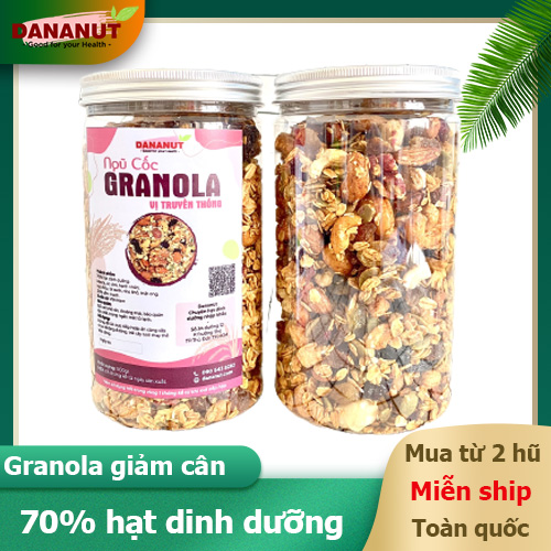 Ngũ cốc Granola 70% hạt dinh dưỡng, 30% yến mạch. Bao giòn ngon
